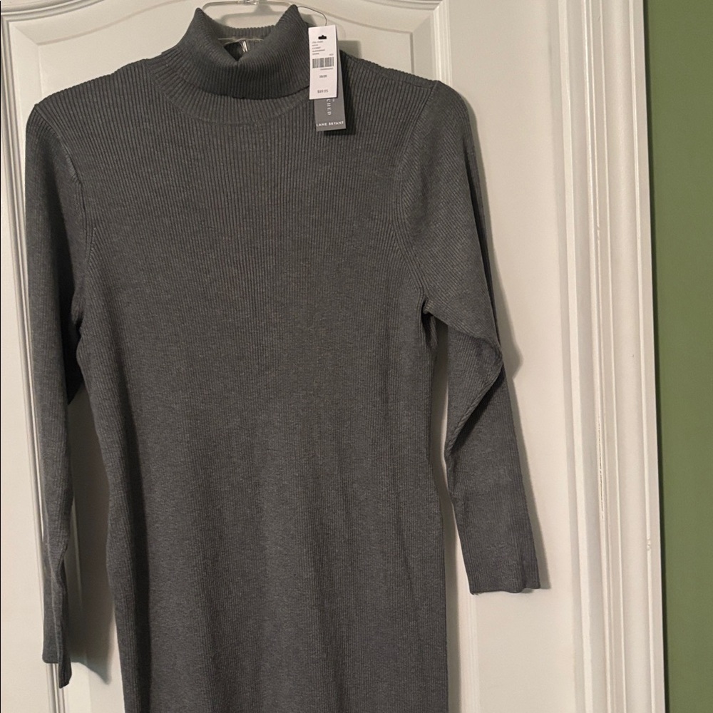 Lane Bryant Gray Long Sleeve Dress
